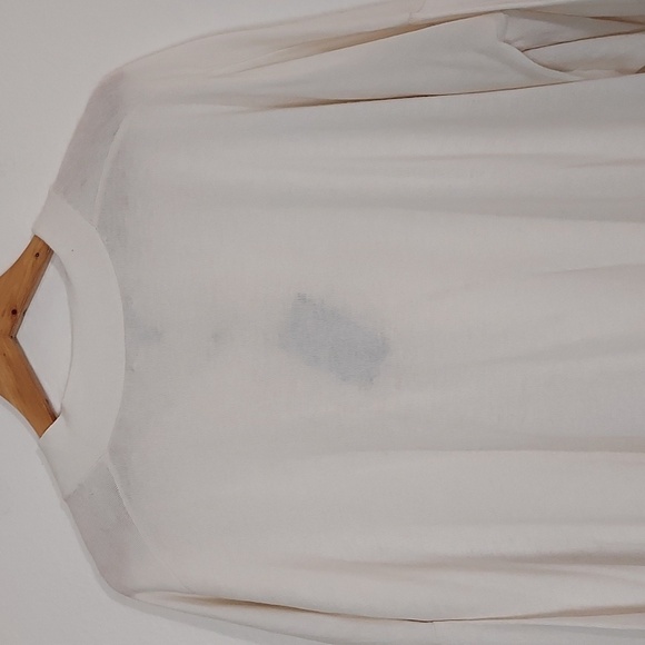 NEW Neiman Marcus Cashmere Sweater Oversized V-Neck White Cream L-XL - Picture 5 of 16